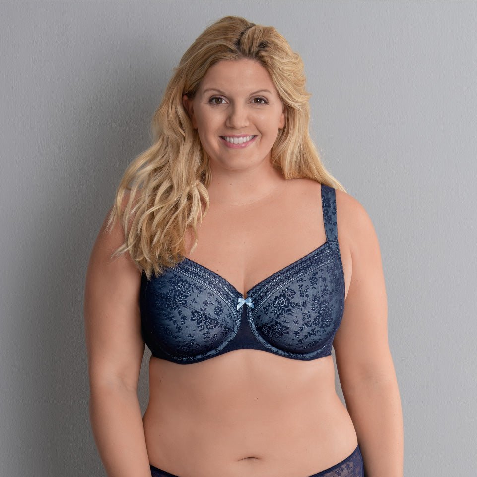Rosa Faia Fleur 5653-380 Women's Maritime Blue Lace Wired Full Cup Bra 38B  at  Women's Clothing store
