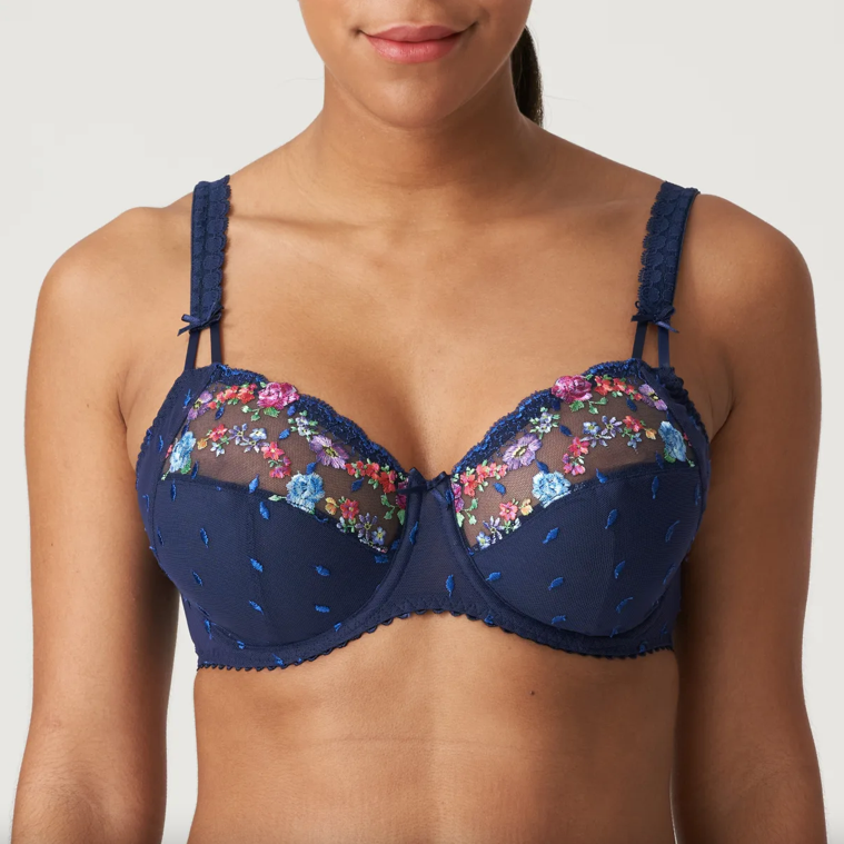 Buy Navy Floral Lace Underwired Bra 38D, Bras
