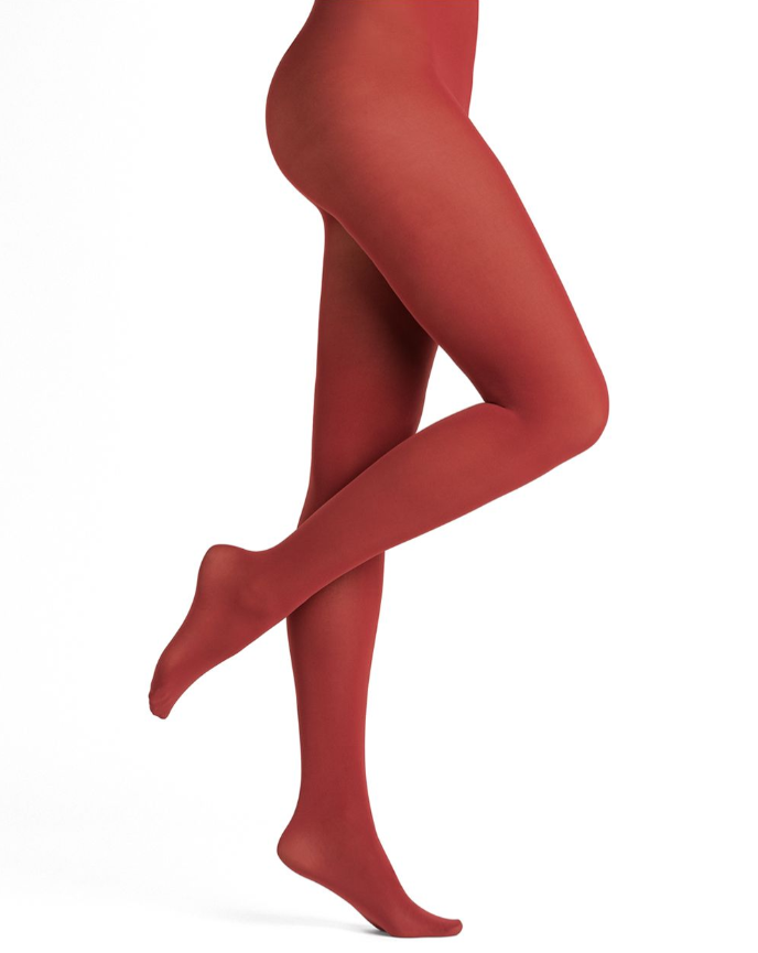 Deep Red Colour Splash (Tie Dye) – Red Opaque Footless Pantyhose (Tights)