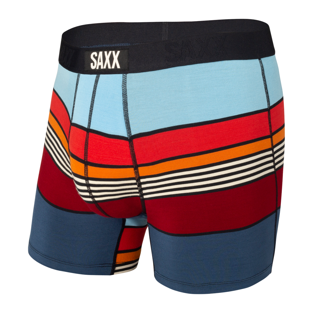 Saxx Vibe Boxer Brief, Variegated Stripe Maritime, SXBM35-VSM, Mens Boxer  Briefs