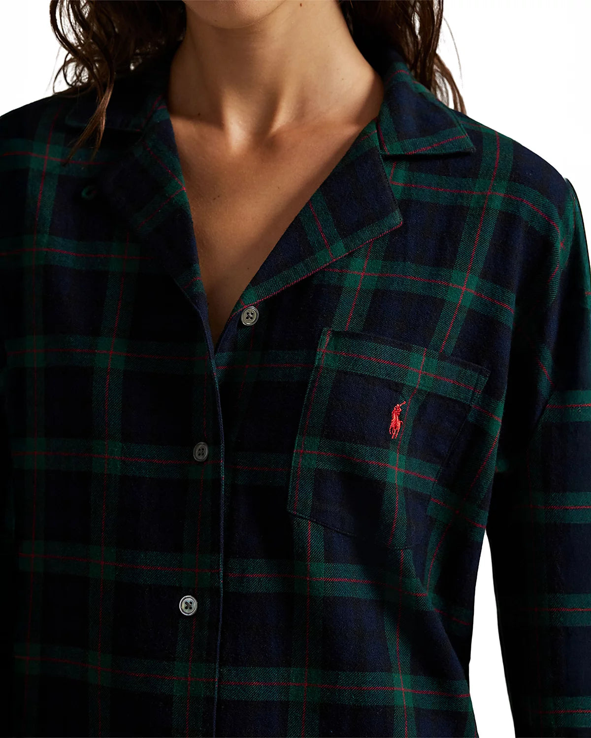 Polo Ralph Lauren Plaid Camp Collar Sleep Dress- 4P0250R2