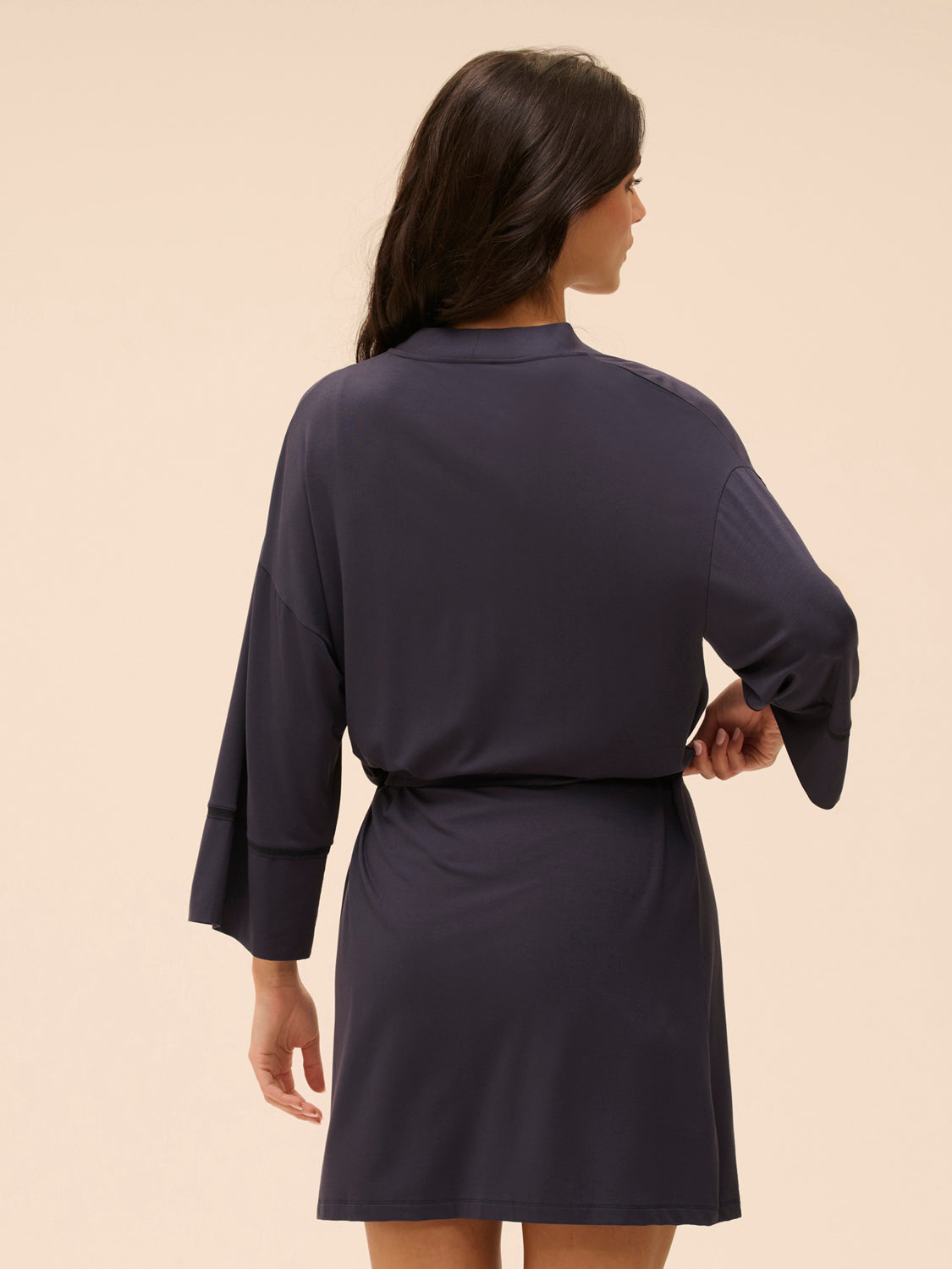 Simone perele- AURORE KIMONO- 1C998- BLACK/BLUE/FULL MOON