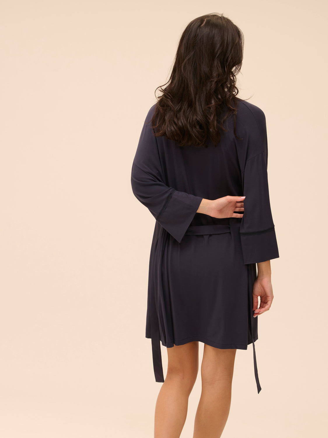 Simone perele- AURORE KIMONO- 1C998- BLACK/BLUE/FULL MOON