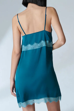 SIMONE PERELE SATIN SECRETS NIGHTDRESS 23H940- CYAN BLUE