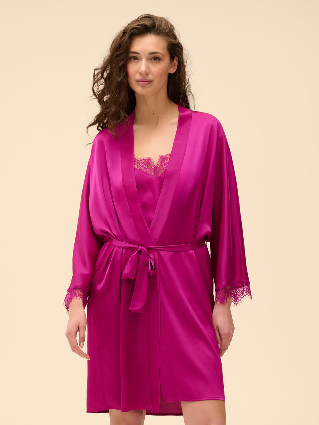 Simone Perele SATIN SECRETS KIMONO- 23H982- Azalea