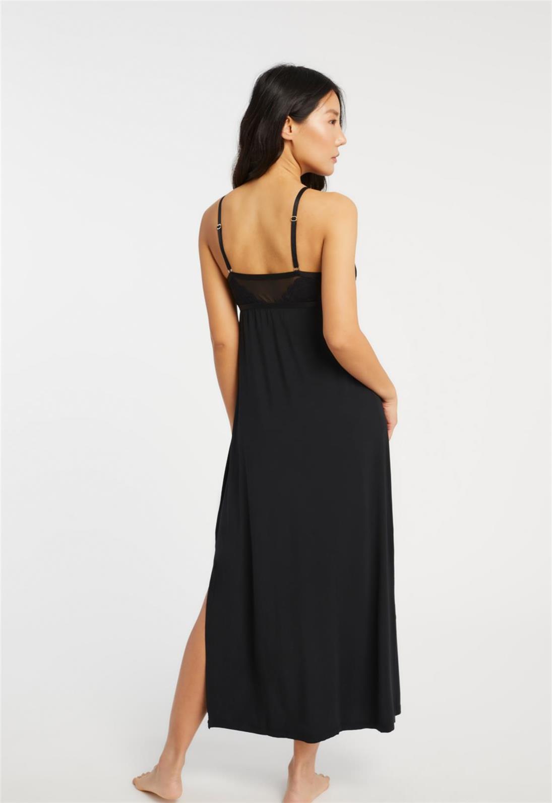 FLEURT Parisian Nights High Neck Long Gown- 6053- BLACK
