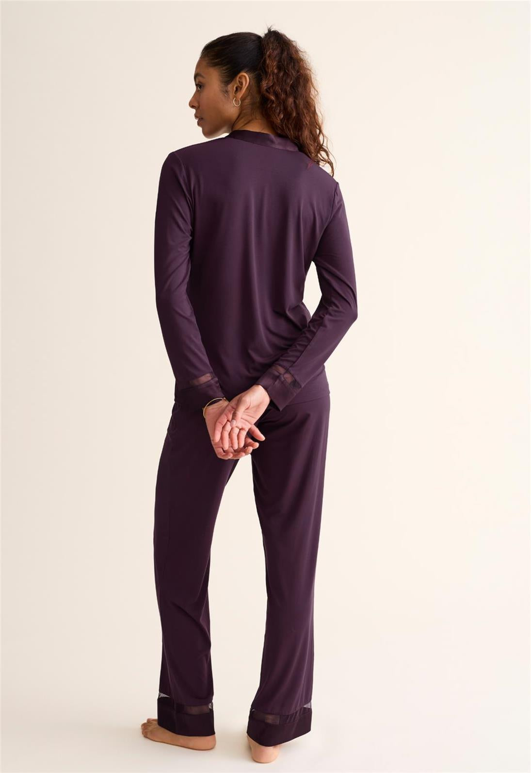 Fleur't-Tuxedo Pj Set-6140- BLK/VINO