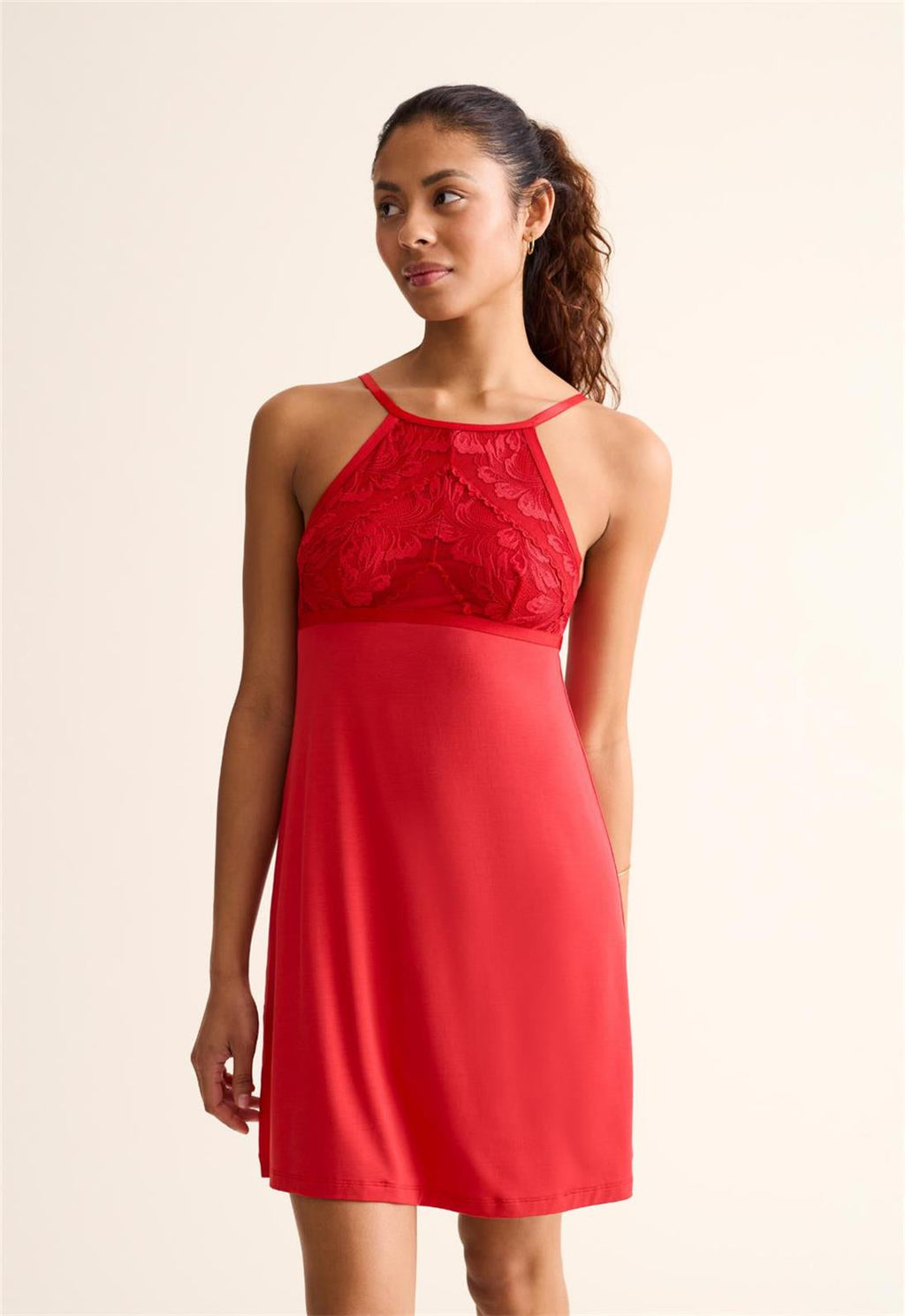 Fleurt Parisian Nights High Neck Chemise- 6052