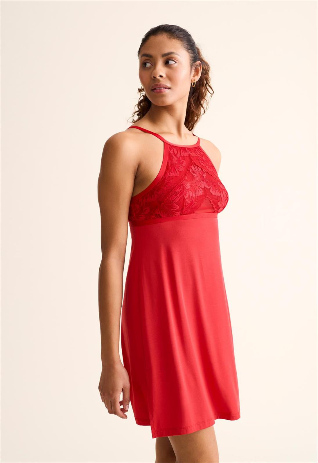 Fleurt Parisian Nights High Neck Chemise- 6052