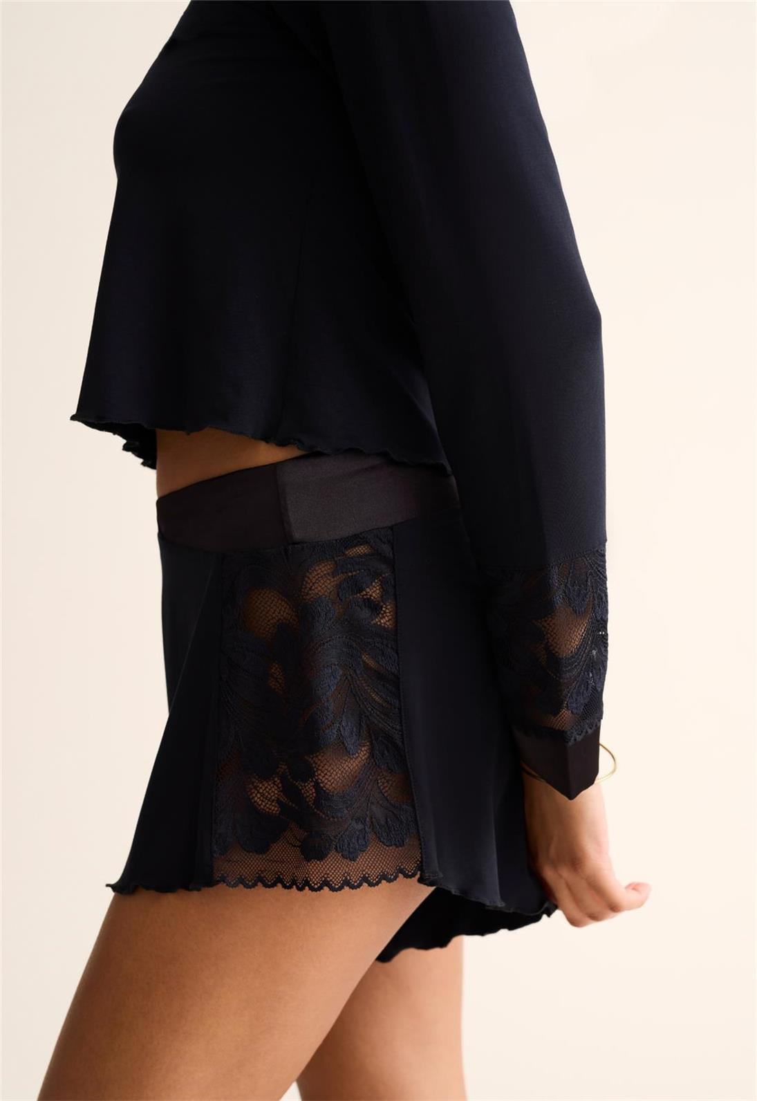 FLEURT Parisian Nights Short Set- BLK/RED- 6141