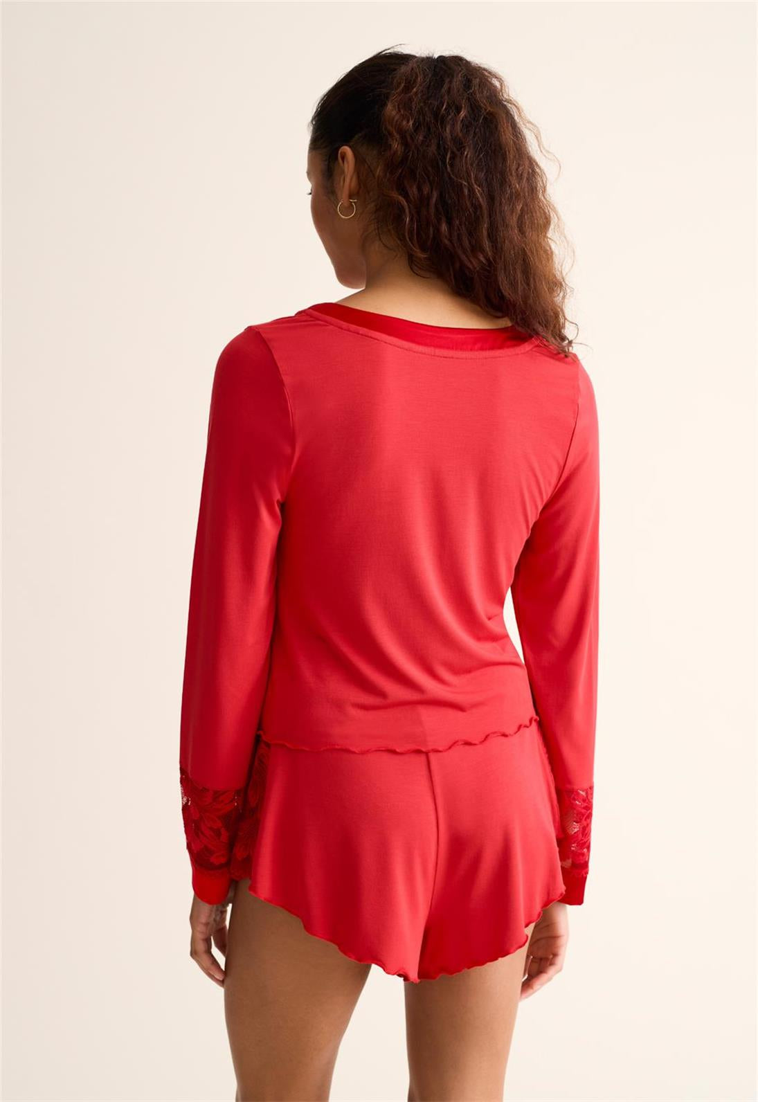 FLEURT Parisian Nights Short Set- BLK/RED- 6141