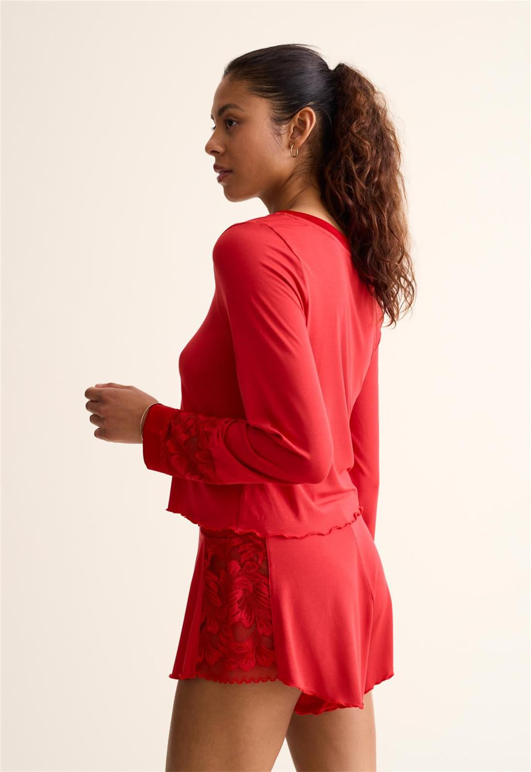 FLEURT Parisian Nights Short Set- BLK/RED- 6141