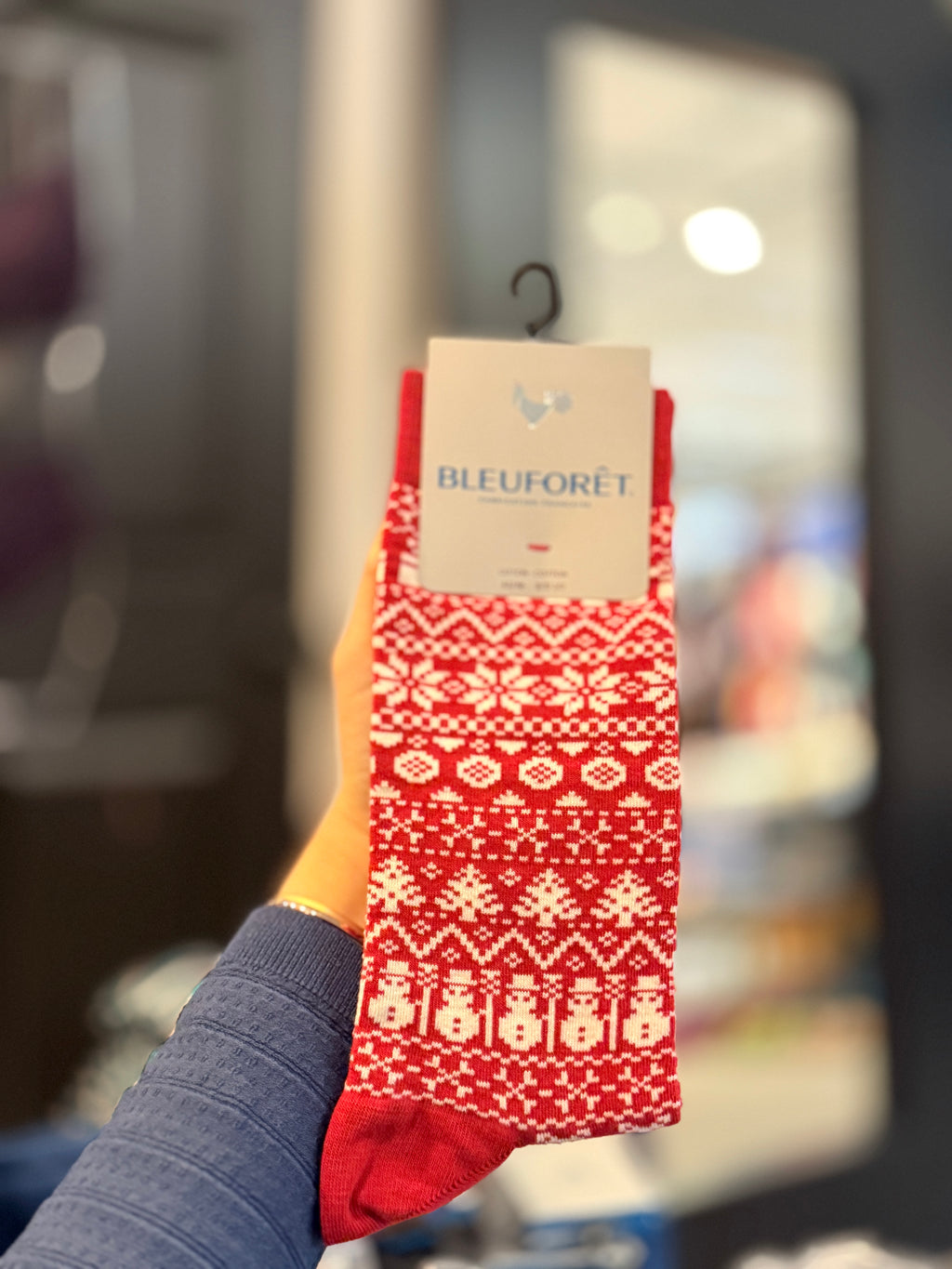 BLEUFORET NORWEGIAN PATTERN SOCKS- 7110- RED