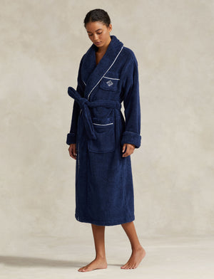 POLO RALPH LAUREN BATHROBE- 4P0005- NAVY/WHITE CLOUD