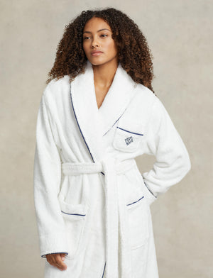POLO RALPH LAUREN BATHROBE- 4P0005- NAVY/WHITE CLOUD