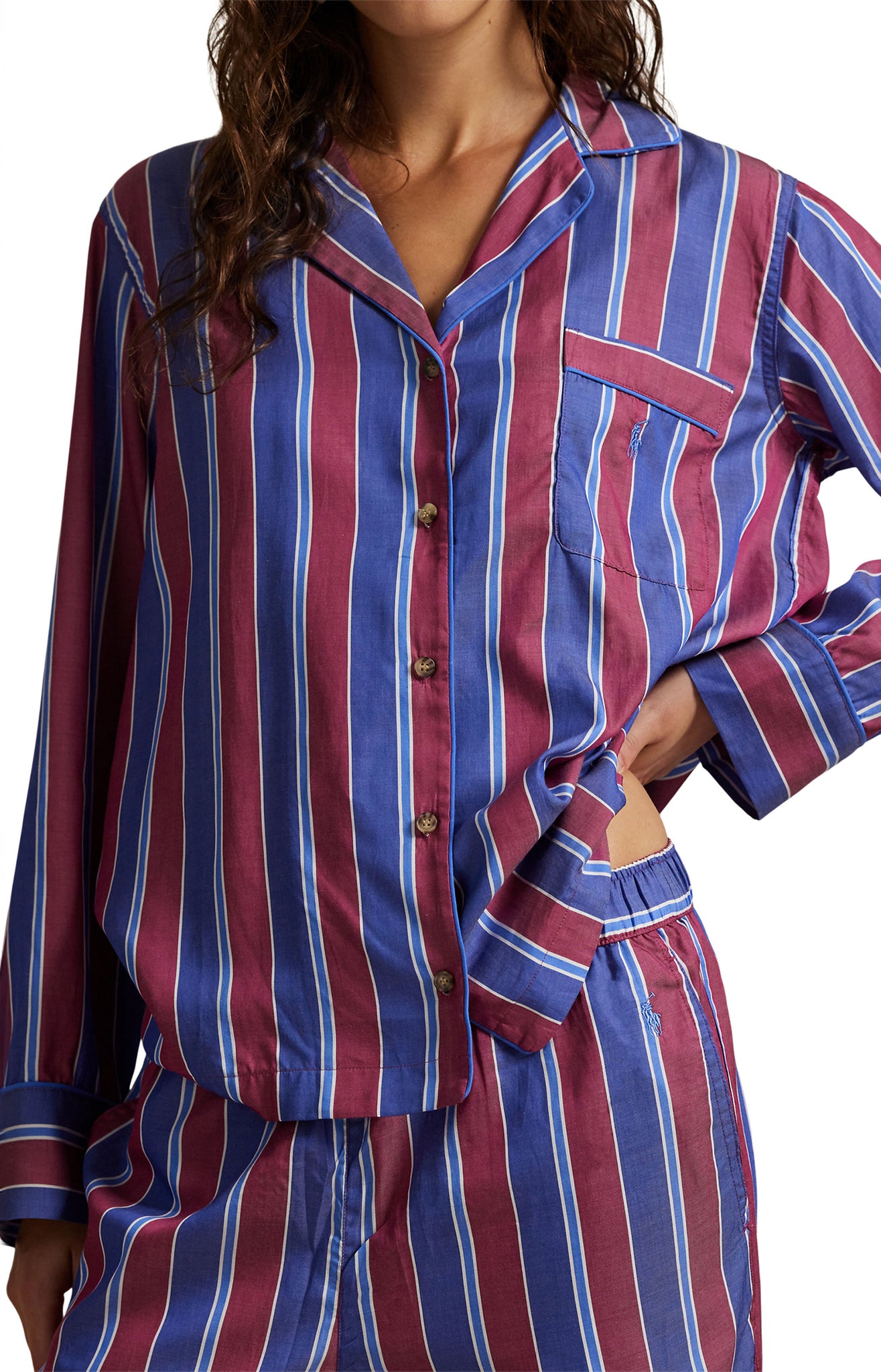 POLO RALPH LAUREN- MADISON PJ SET- WINE CRICKET/FEILD CRICKET- 4P0540