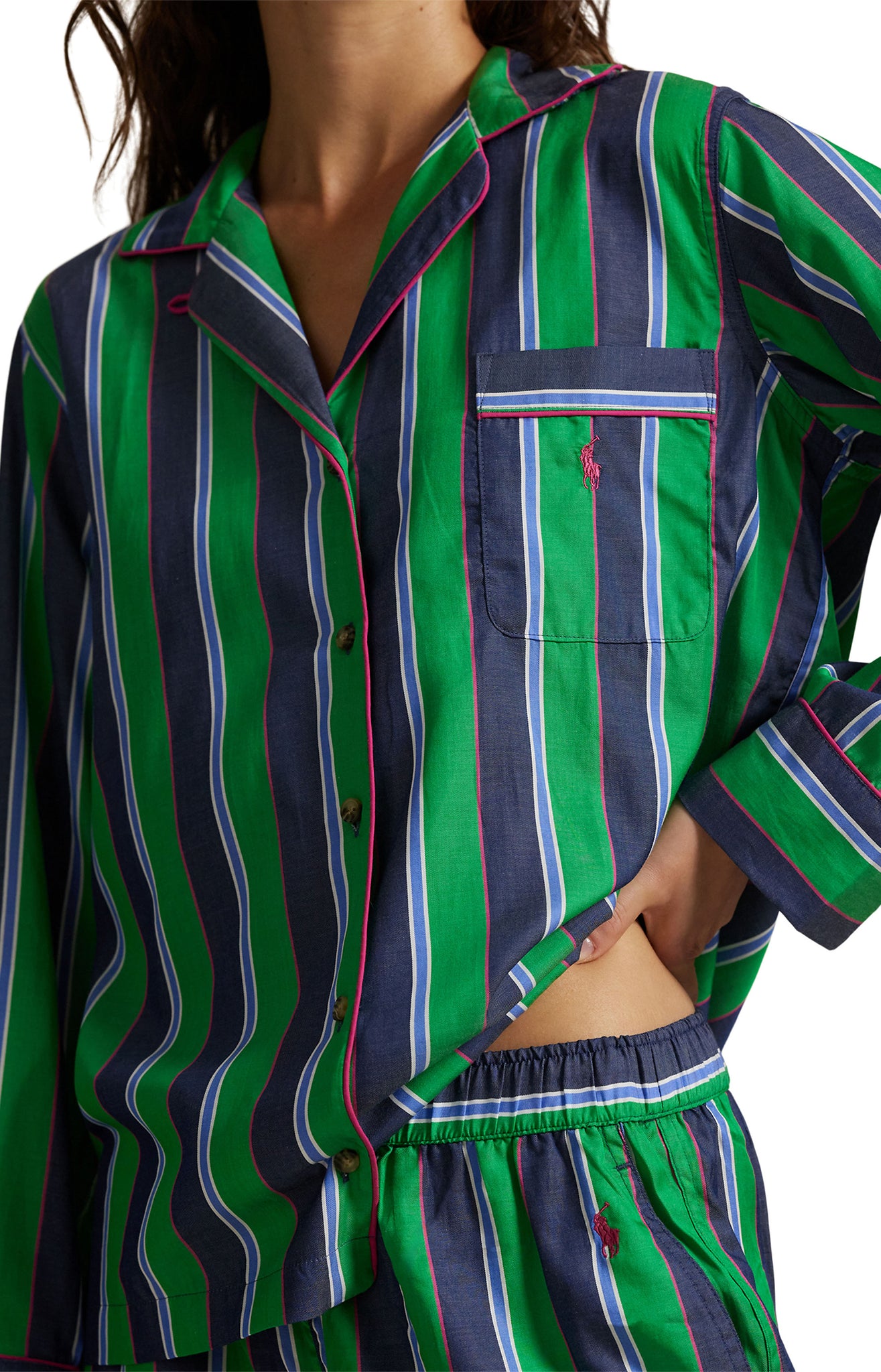 POLO RALPH LAUREN- MADISON PJ SET- WINE CRICKET/FEILD CRICKET- 4P0540