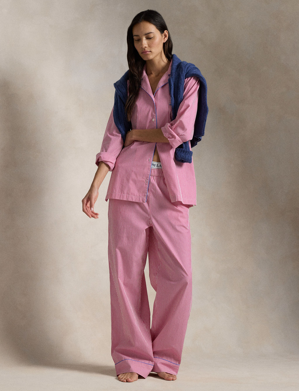 POLO RALPH LAUREN 2PC MADISON PJ SET- COLLEGE PINK- 4P8036