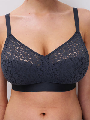 Chantelle Norah Lace Full Support Wireless Bra-C13F80- Marine Blue