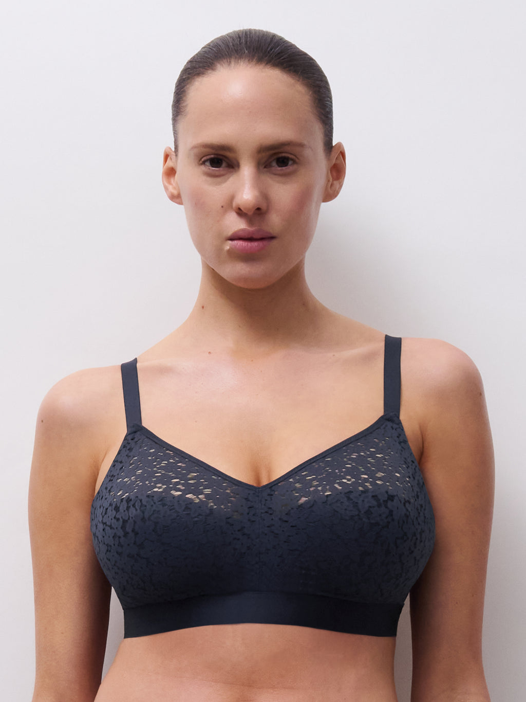 Chantelle Norah Lace Full Support Wireless Bra-C13F80- Marine Blue