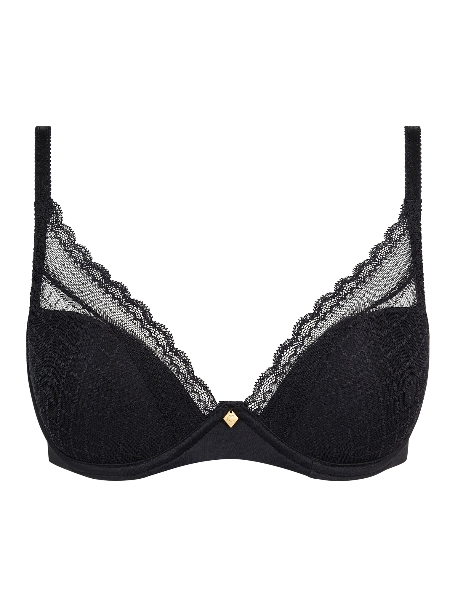 CHANTELLE NORAH CHIC PLUNGE T-SHIRT BRA- C16MNA- ORG/BLK