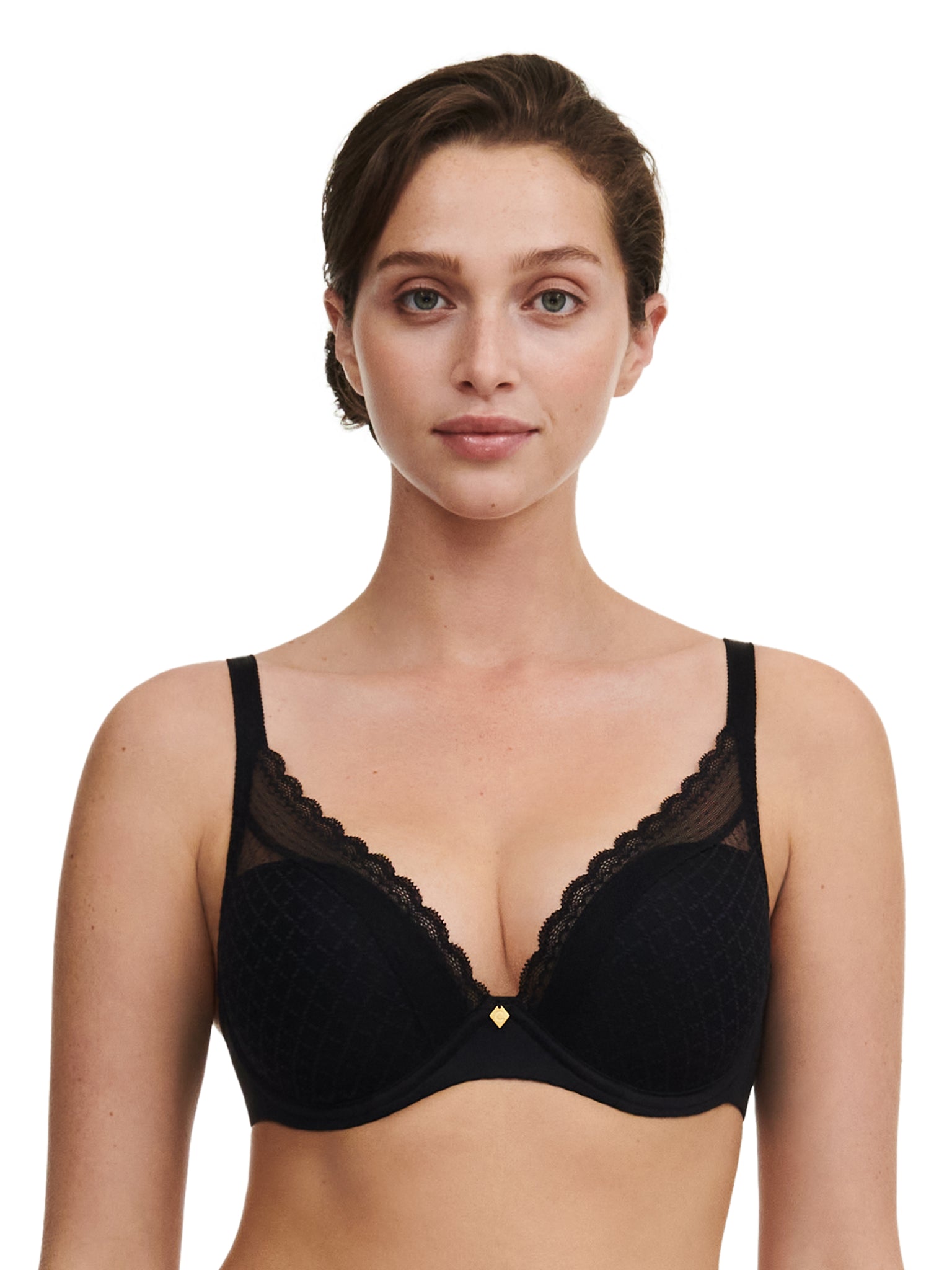 CHANTELLE NORAH CHIC PLUNGE T-SHIRT BRA- C16MNA- ORG/BLK