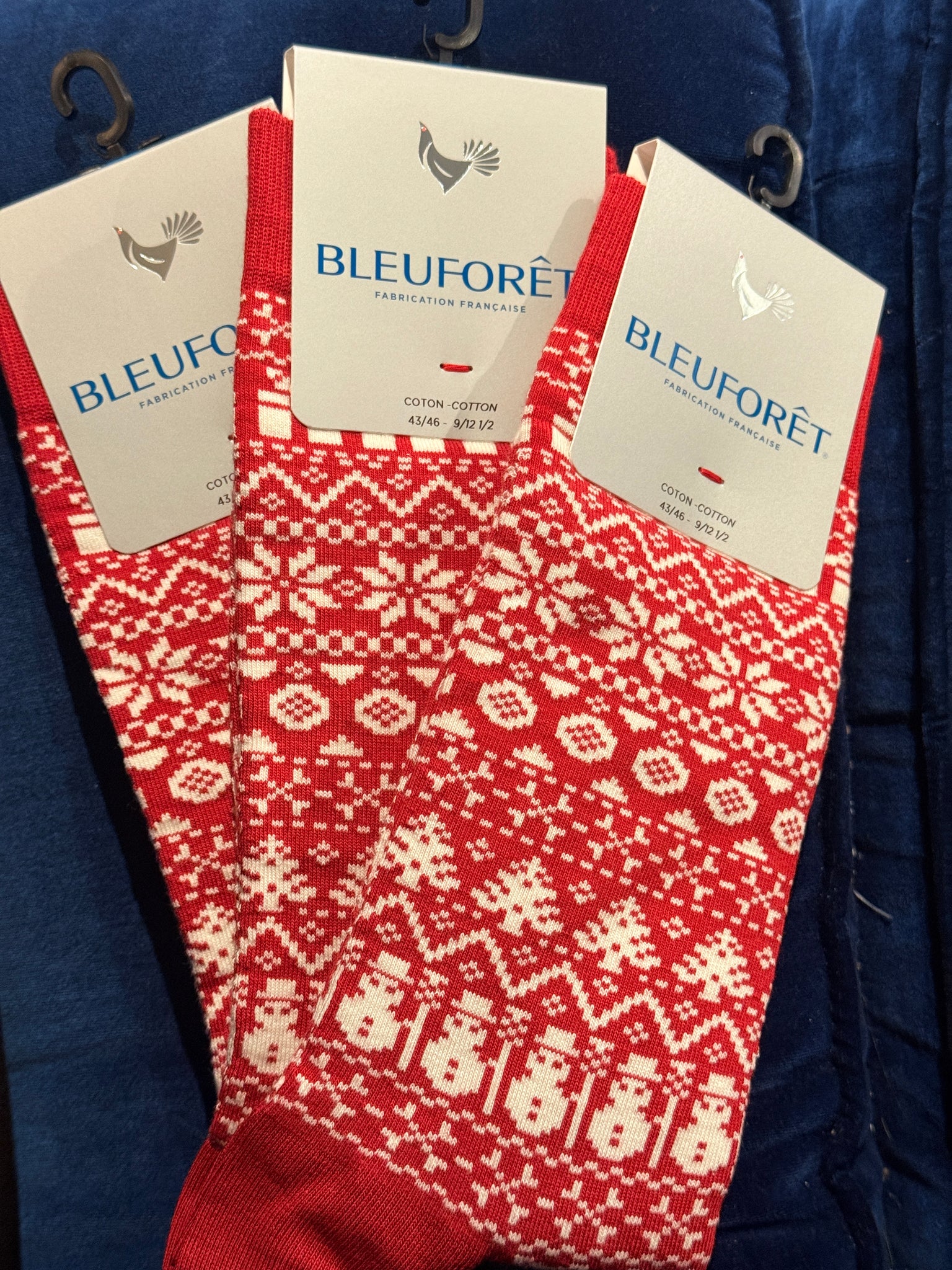 BLEUFORET NORWEGIAN PATTERN SOCKS- 7110- RED