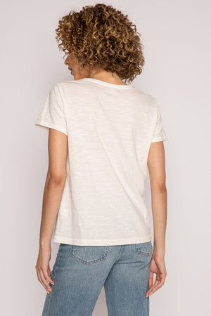 Pj RKBBT Salvage Back to basic short sleeve top-  Blue Mist/ Ivory