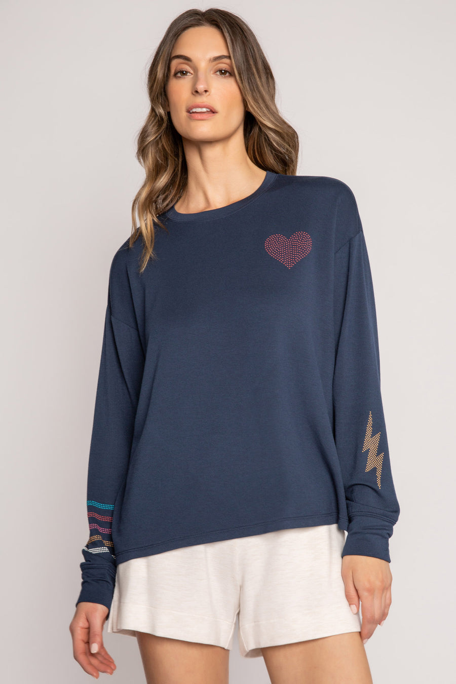 STONEY STATE OF MIND LONG SLEEVE TOP- RKSMLS-NAVY