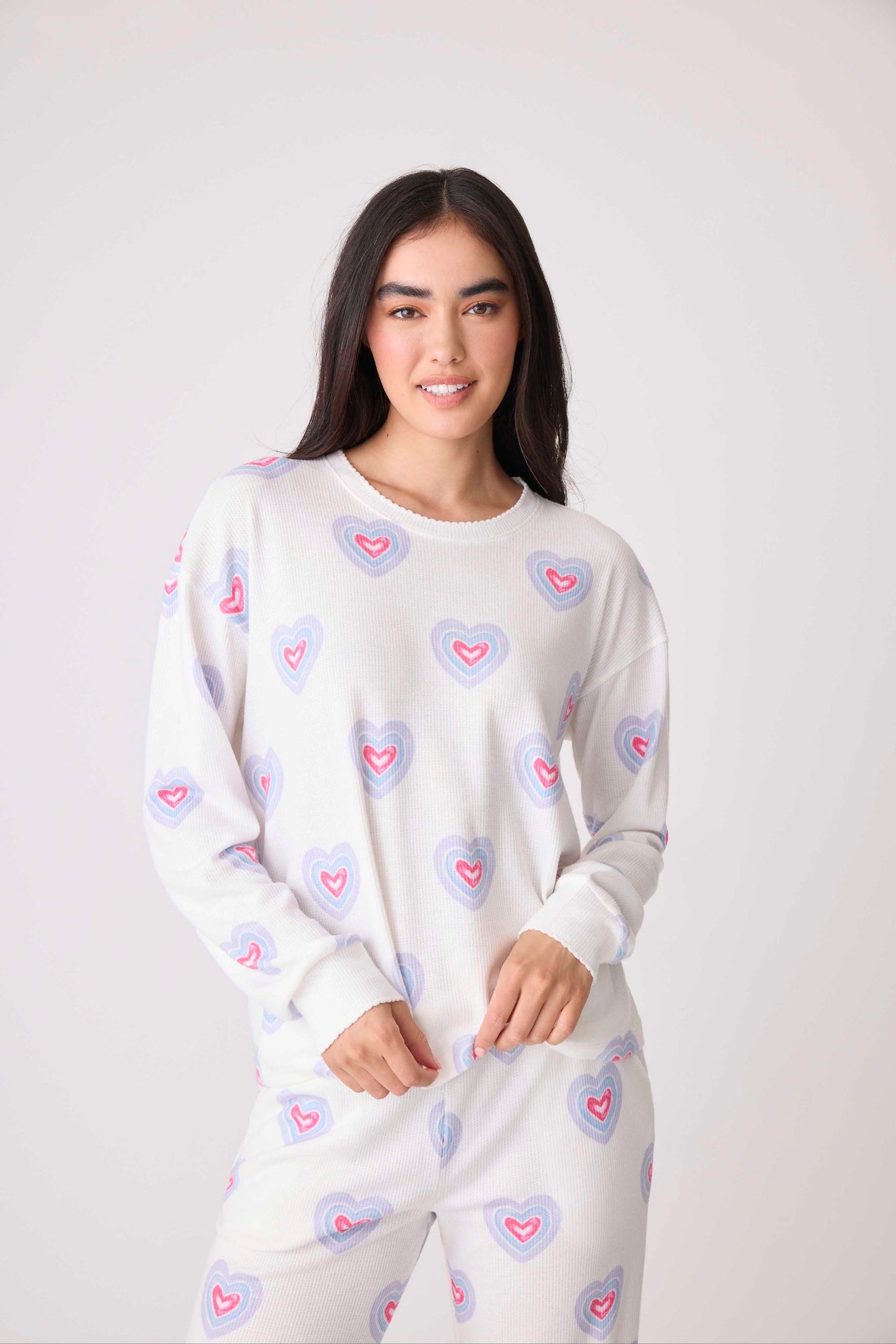 PJ SALVAGE Peace Love Hearts Thermal Long Sleeve Top Pant RPPLLS1 R The Halifax Bra Store