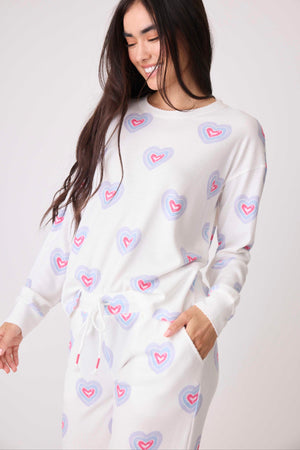 PJ SALVAGE Peace & Love Hearts Thermal Long Sleeve Top/Pant- RPPLLS1/RPPLP1