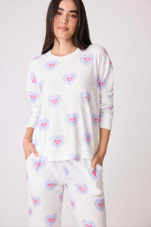 PJ SALVAGE Peace & Love Hearts Thermal Long Sleeve Top/Pant- RPPLLS1/RPPLP1