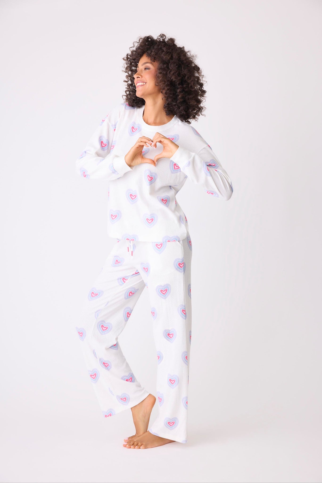PJ SALVAGE Peace & Love Hearts Thermal Long Sleeve Top/Pant- RPPLLS1/RPPLP1