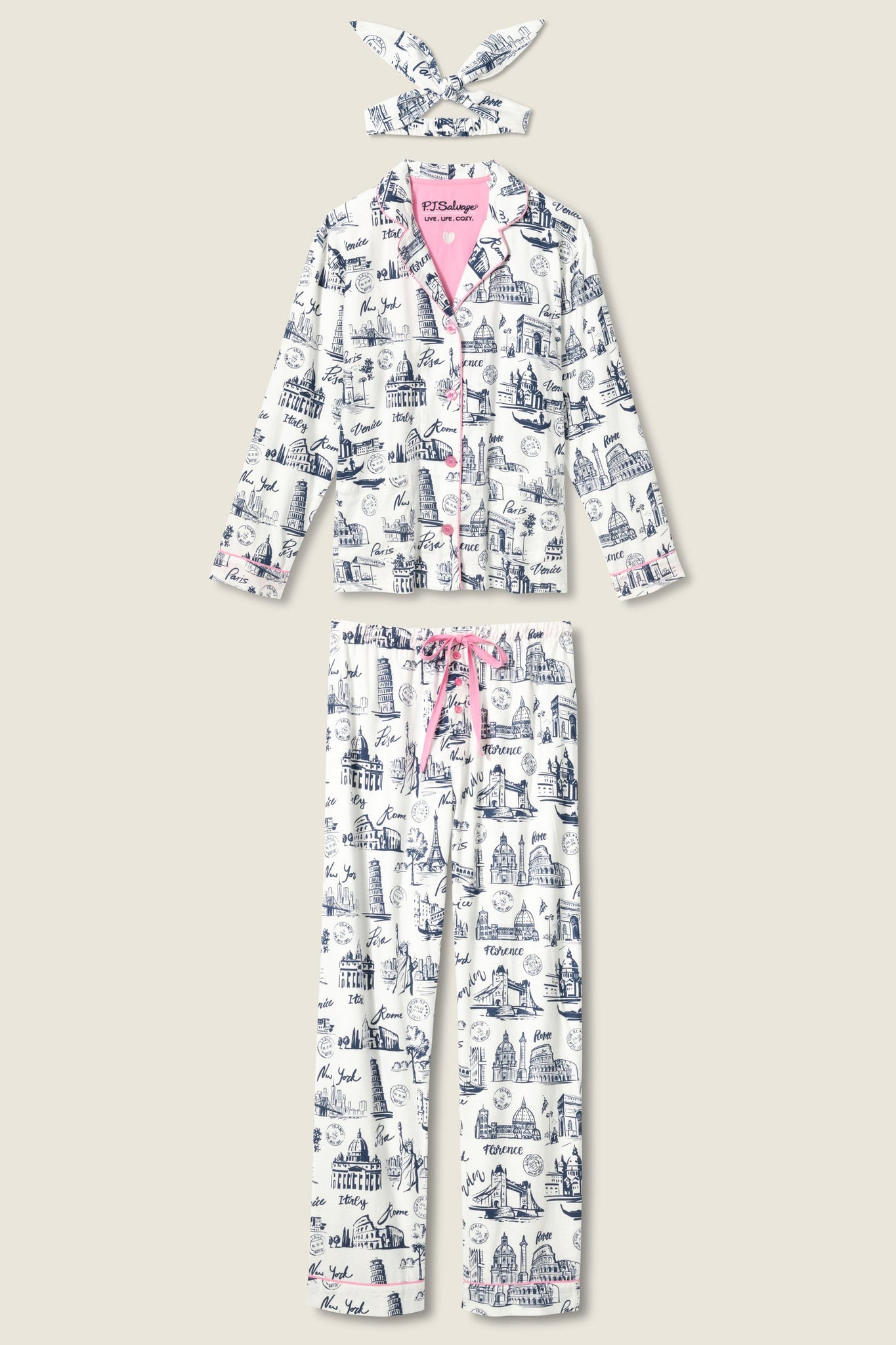 PJ Salvage - Flannel PJ Set - RUFLPJ - Icy Blue/Pink/Turquoise