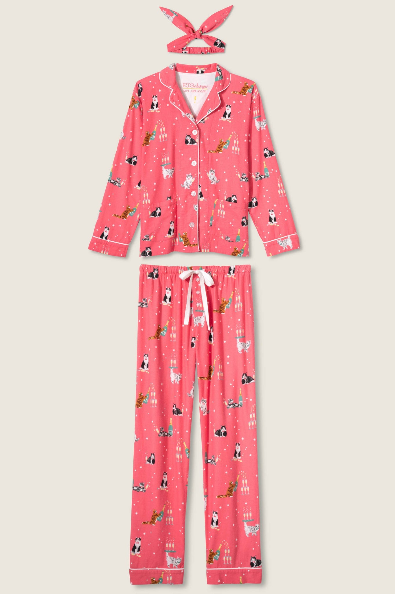 PJ Salvage - Flannel PJ Set - RUFLPJ - Icy Blue/Pink/Turquoise