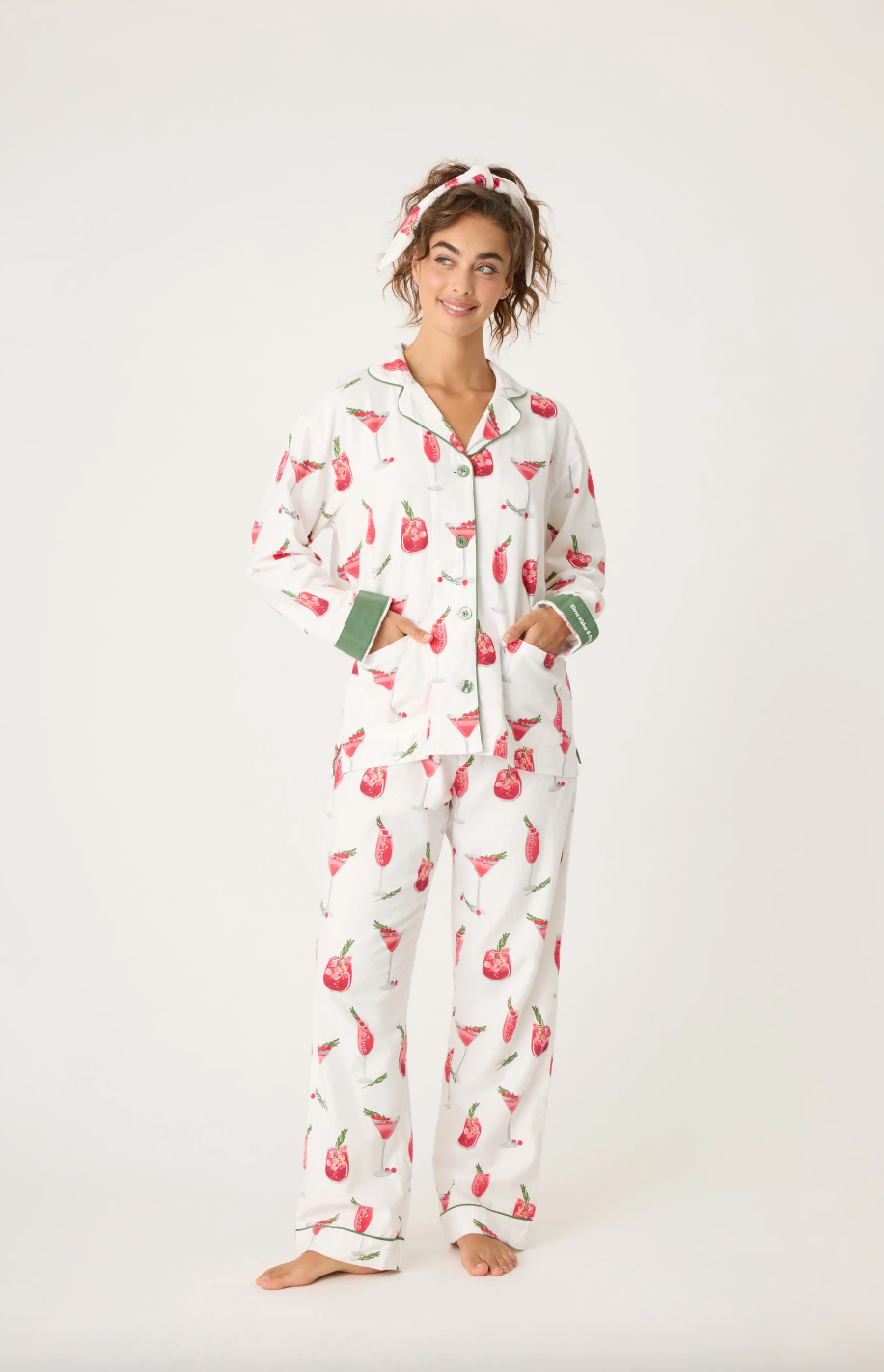 PJ SALVAGE - Cranberries & Cocktails Flannel PJ - RPFLPJ ECRU