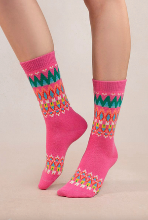 Bleuforet Cashmere Socks Jacquard- 6489