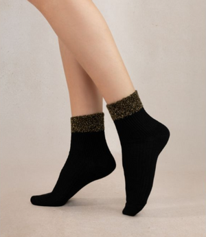 Bleuforet-Garland Ribbed Short Socks Black-6389