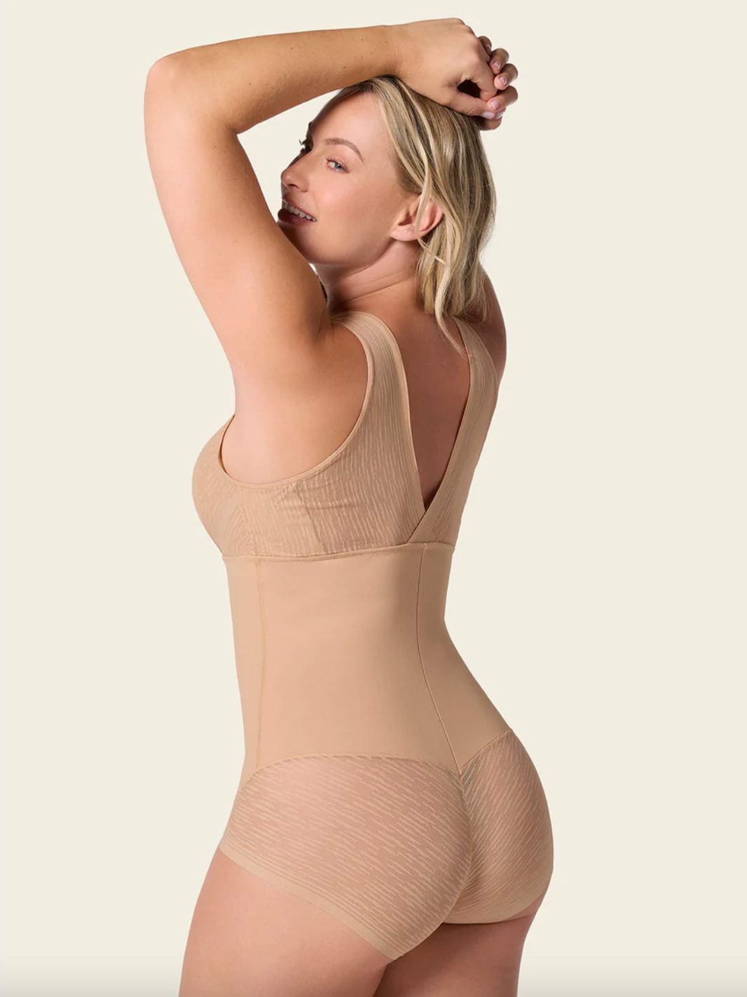 Leonisa-Sheer Stripe Detail Sculpting Bodysuit-018517 – The Leonisa-Sheer Stripe Detail Sculpting Bodysuit-018517 – The