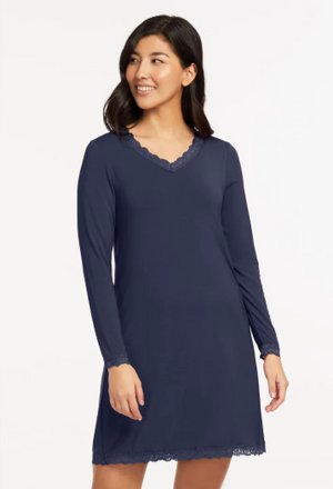 Fleur't Modest Nightshirt With Shelf Bra -639 INK