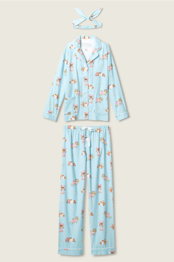 PJ Salvage - Flannel PJ Set - RUFLPJ - Icy Blue/Pink/Turquoise
