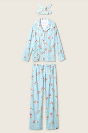PJ Salvage - Flannel PJ Set - RUFLPJ - Icy Blue/Pink/Turquoise