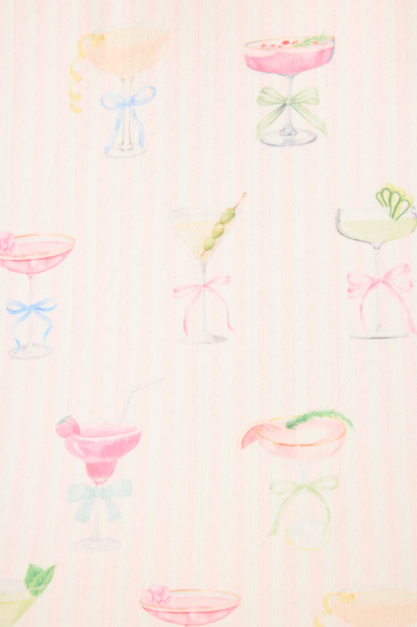 PJ Salvage - Pretty Punch Cocktail Print Long Sleeve Top - RUPRLS Baby Pink