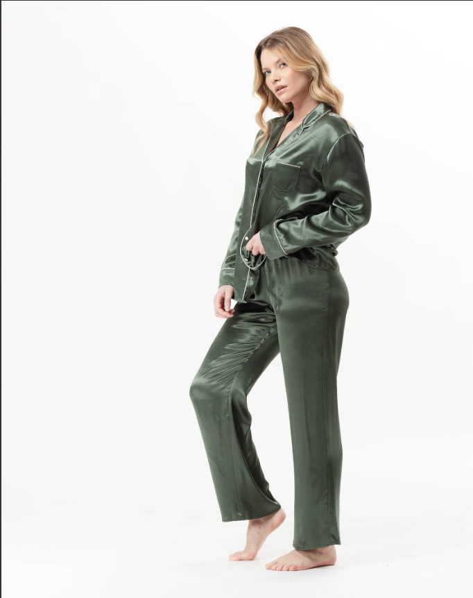 Le Chat DARCY 106 Lichen-0420 Viscose Button-Down Pajamas C115APY