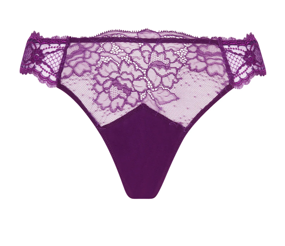 LISE CHARMEL SUBLIME EN DENTELLE THONG- ACH0013- Vert Princesse/Sublime Iris