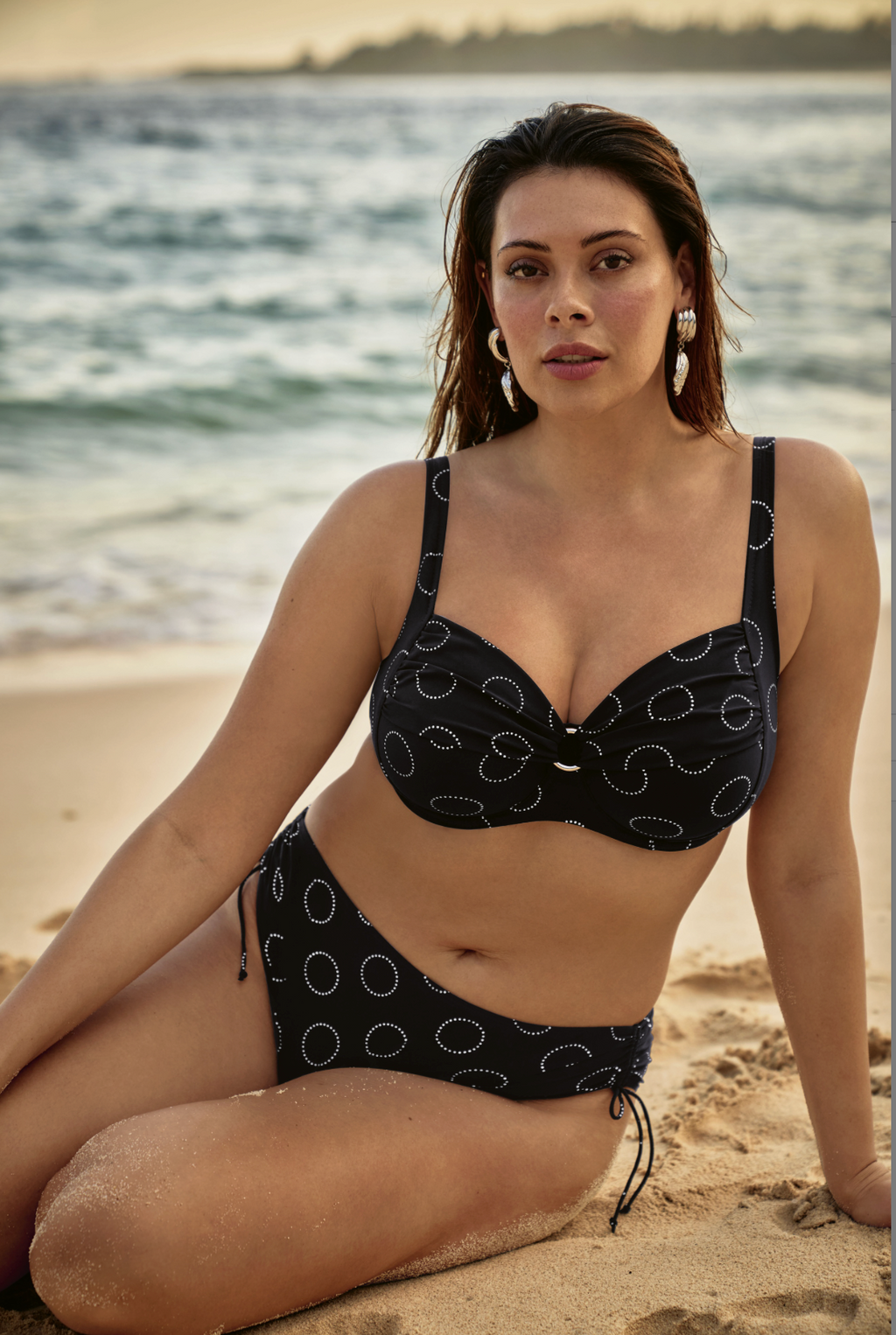 ROSA FAIA ANNY SWIM BOTTOM SILVER PEARLS- 8759-0