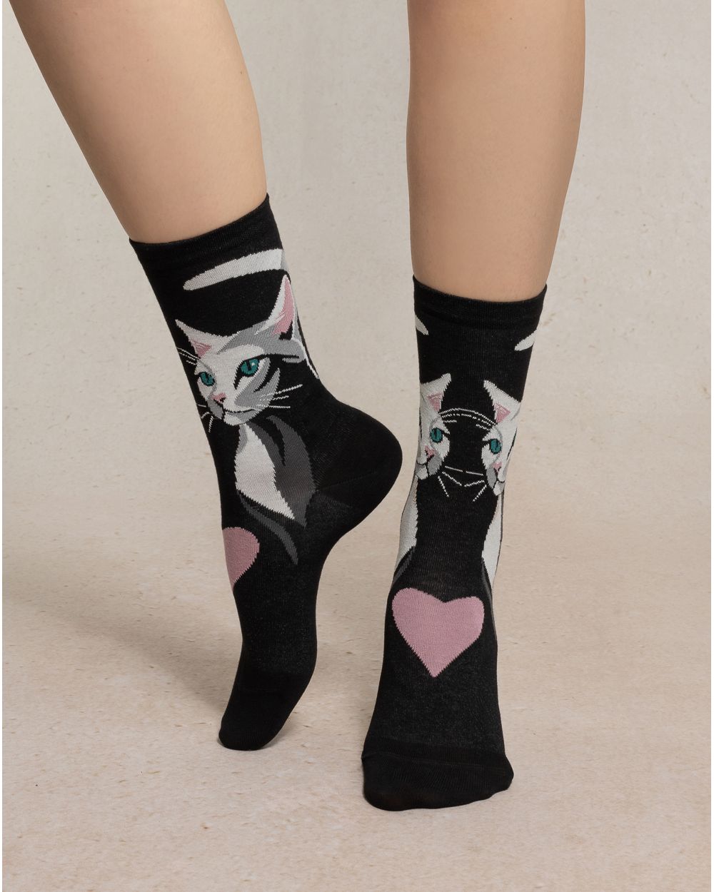 BLEUFORET Cat Socks Black- 6578