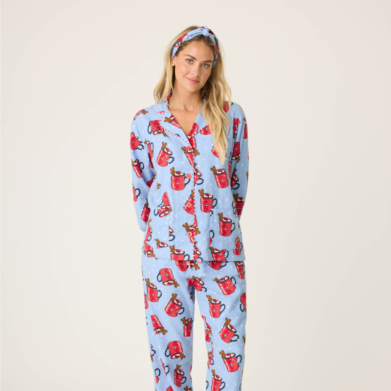 PJ Salvage Flannel Hug in a Mug PJ Set-RQFLPJ DENIM