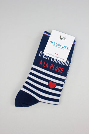 Bleuforet love at the beach pattern socks- 6545