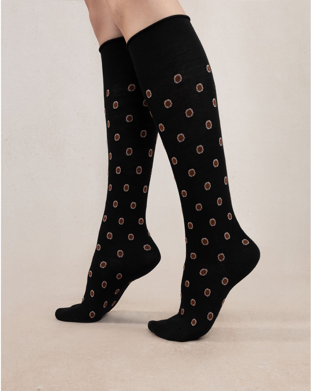 Bleuforet Wool Knee-High Socks Black- 6485